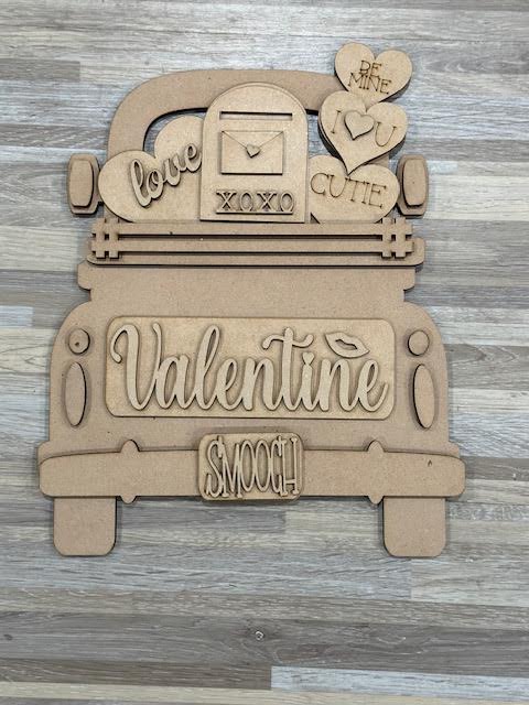 Valentines  Interchangeable Farmhouse Truck Insert | Seasonal Truck | DIY Truck Kit | Interchangeable  DIY Kit |  Unfinished KIT / Valentine