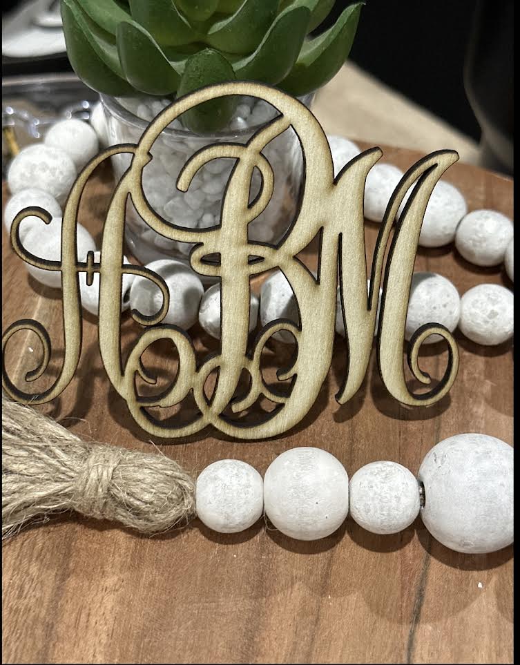 Unfinished Monogram /3 Letter Monograms / Wooden Monograms / DIY / Blank Charm / custom design / Letter Monograms/ Bar Charms / Bag Charms