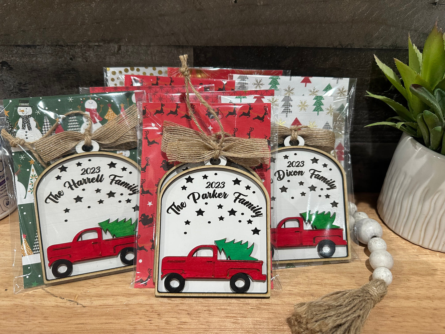 Truck Personalized Ornament/ Personalized Wooden Ornaments / Red Truck / Christmas Personalized