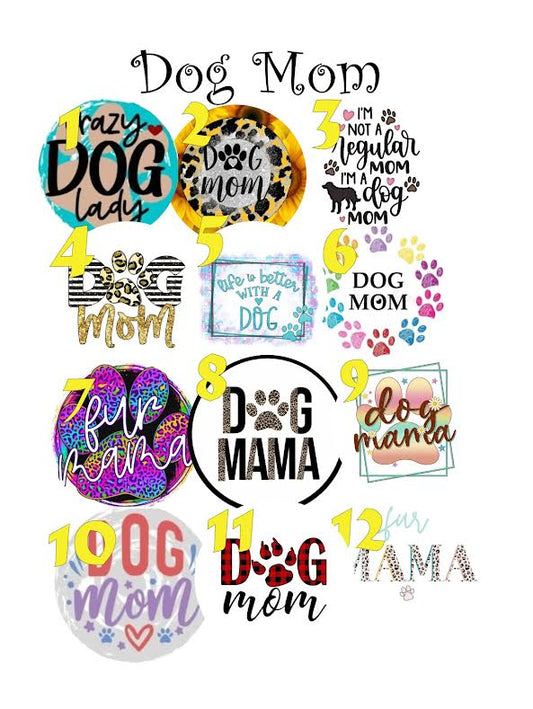 DOG Mama/  DOG Mom / Mama and mom Cardstock Rounds /Fresheners cardstock/ Cardstock / Embellishments