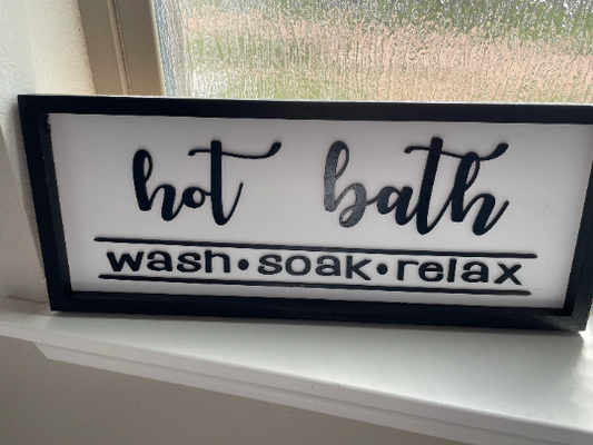 Hot bath / bathroom signs / home decoration / Bathroom Decor