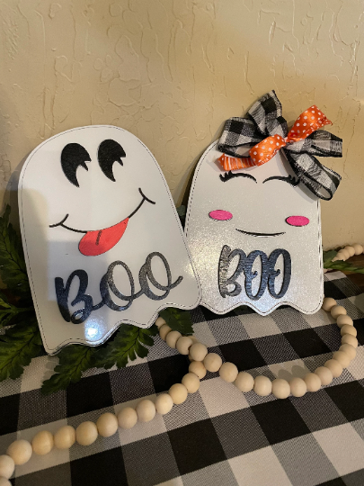 BOO ghost/ unfinished DIY paint kit / unfinished wood / door hanger