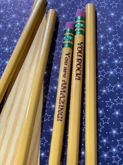 Personalized Dixon Ticonderoga #2 Pencils / Dozen / Engraved Pencils / School Pencils