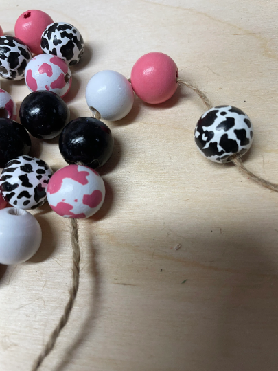 16MM Black/White Cow Print / Leopard / Black / White / pink leopard/Chunky Bubblegum Beads - 25 count