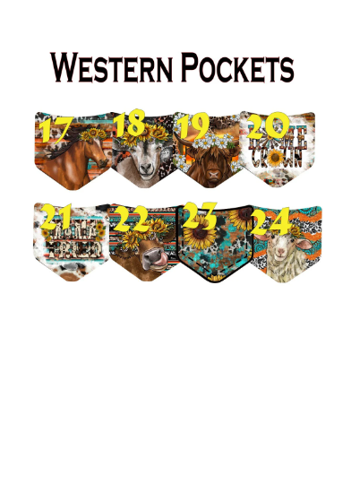 #2 Western Pocket Cardstock Cutouts | Jean Pockets Cardstock | Various Quantities | Embellishments | Mixed Cardstock / Variety